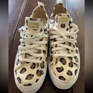 Keds Triple Up Cream Leopard Sneakers